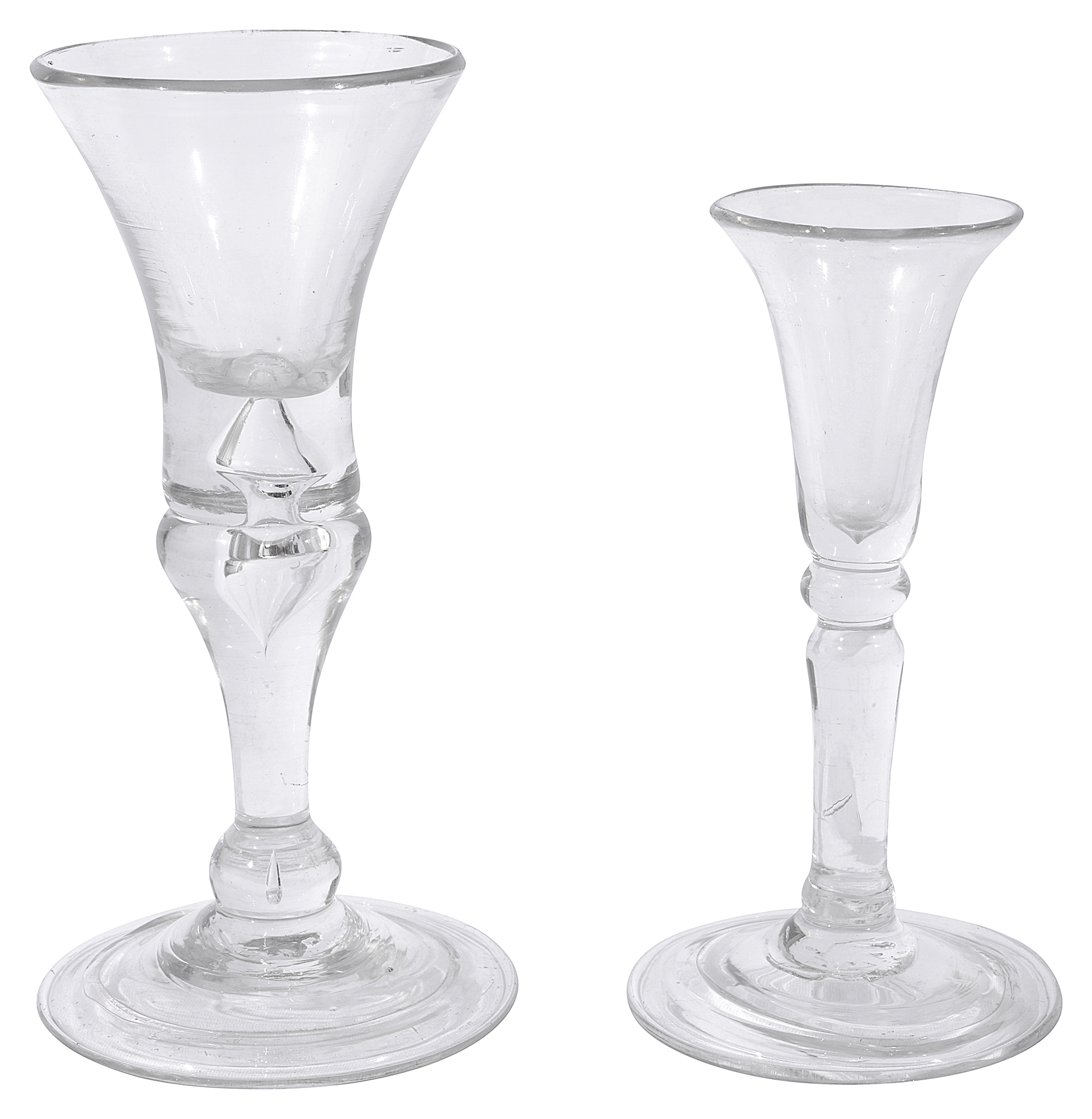 Two mid 18th century gin glasses c.1730 - Image 2 of 2