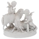 A Capodimonte biscuit porcelain group, 1st half 19th century