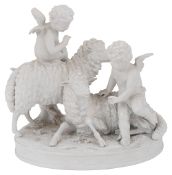 A Capodimonte biscuit porcelain group, 1st half 19th century