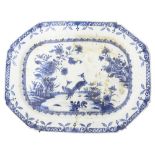 A mid 18th century Chinese export blue and white serving dish