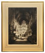 Albany E. Howarth (1872-1936) 'The Great Screen, Winchester Cathedral', drypoint etching,