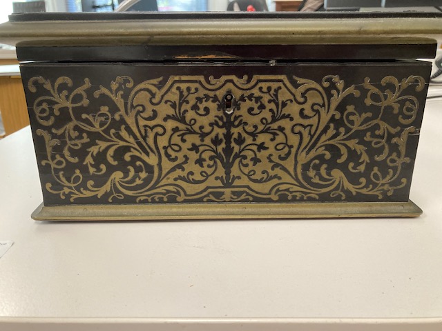 A George IV cut brass boulle marquetry and ebony work box - Image 7 of 10