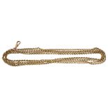 A 15ct gold double row fancy link guard chain