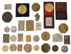 A collection of early 20th century and later mostly French bronze medals