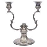 An early 20th century Norwegian .800 silver two branch candelabrum