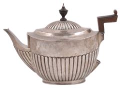 A late Victorian silver teapot