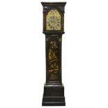 A George III black lacquered longcase clock