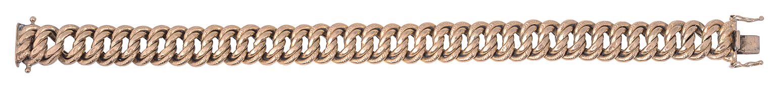 A 9ct gold hollow fancy link bracelet