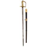 A George III Royal Navy officer's 1805 pattern sword and scabbard