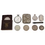 A small Victorian silver open faced half hunter pocket watch