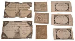 Banknotes: 18th century America and France