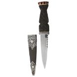 A modern Scottish silver mounted Sgian-Dubh