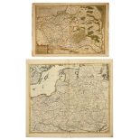 Poland. Two antiquarian maps - Senex (John) and Ortelius (Abraham)