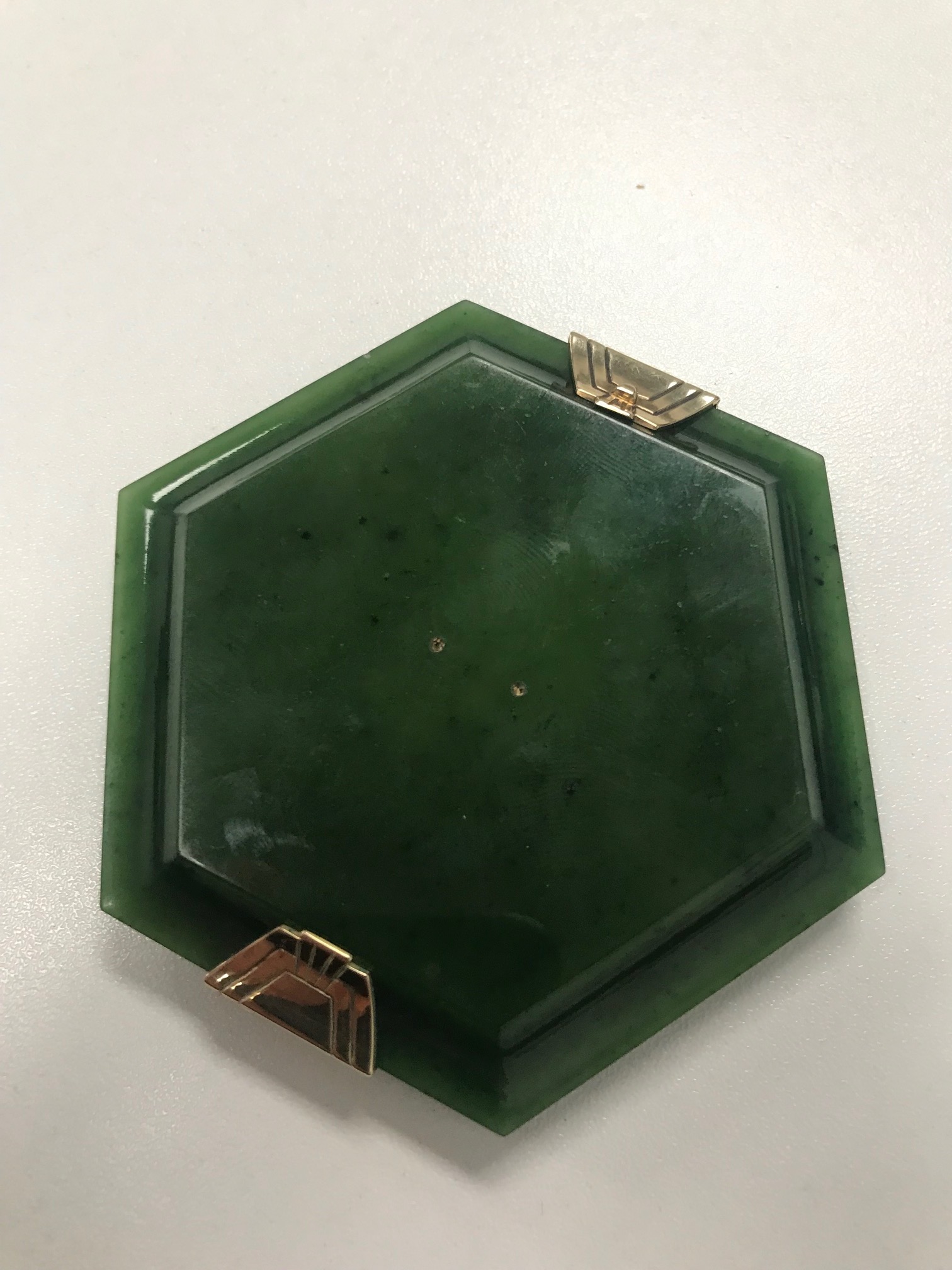 An Art Deco Dunhill nephrite powder compact - Image 6 of 7