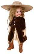 An early 20th century German bisque headed doll