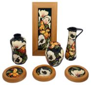 A group of seven Moorcroft 'Miss Alice' pattern pieces