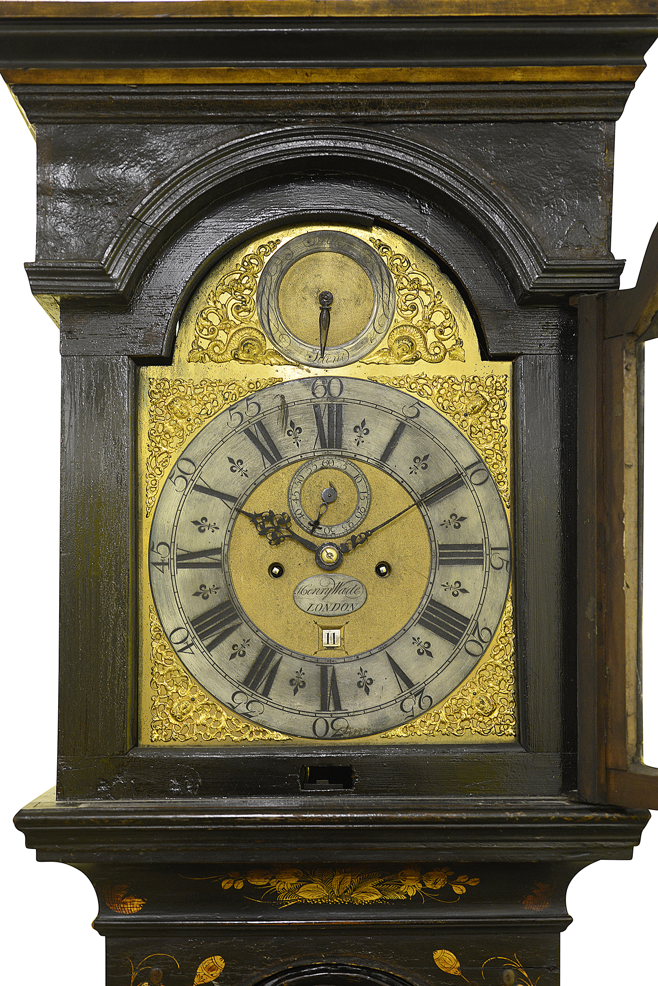 A George III black lacquered longcase clock - Image 2 of 13