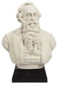 A late 19th century Copeland Parian bust of Sir Titus Salt (1803-76) c.1880