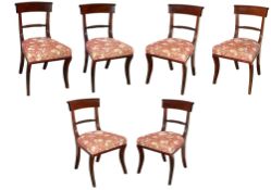 A set of six Regency mahogany dining chairs
