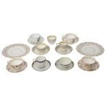 A collection of 18th and early 19th century English porcelain cups and saucers