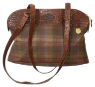 A Mulberry tartan pattern and leather handbag