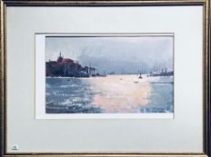 JILL BAYS WATERCOLOUR- THE GUIDECCA CANAL VENICE, SIGNED LOWER RIGHT, FRAMED AND GLAZED,