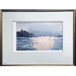 JILL BAYS WATERCOLOUR- THE GUIDECCA CANAL VENICE, SIGNED LOWER RIGHT, FRAMED AND GLAZED,