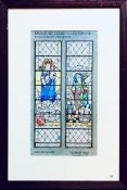 HARCOURT MEDHURST DOYLE- DESIGN FOR WINDOW STAINED GLASS, EMMANUEL CHURCH, LOCKWOOD, INK AND