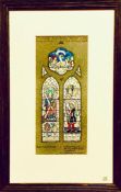 HARCOURT MEDHURST DOYLE- DESIGN FOR WINDOW STAINED GLASS, ST ANDREW, SPRINGFIELD, WIGAN, LANCASHIRE,