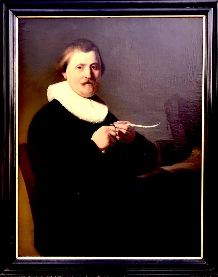 LARGE OIL ON CANVAS- PORTRAIT OF A DUTCH CLERIC, MID 18th CENTURY, UNSIGNED, APPROXIMATELY 100cm x