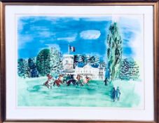 AFTER RAOUL DUFY(?) POLO, FRAMED AND GLAZED, APPROXIMATELY 45cm x 61cm