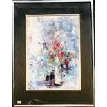 UNSIGNED WATERCOLOUR- VASE OF FLOWERS, APPROXIMATELY 30cm x 20cm