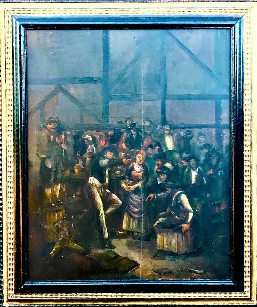 CORNELIUS BEGA- DUTCH BUSY TAVERN SCENE, 17th CENTURY, SIGNED LOWER RIGHT, APPROXIMATELY