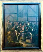 CORNELIUS BEGA- DUTCH BUSY TAVERN SCENE, 17th CENTURY, SIGNED LOWER RIGHT, APPROXIMATELY