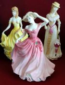 ROYAL DOULTON GLAZED CERAMIC FIGURE - ELLEN, LADY OF THE YEAR 1997, ALSO TWO ROYAL DOULTON PRETTY