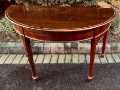 MAHOGANY HALF MOON SEMI-CIRCULAR TABLE