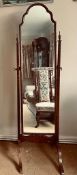 MAHOGANY FRAMED CHEVAL MIRROR