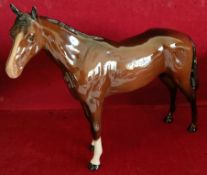 ROYAL DOULTON GLAZED CERAMIC FIGURE OF A BAY HORSE REASONABLE, USED CONDITION