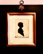 FRAMED SILHOUETTE PORTRAIT OF THOMAS ALCHIN ANDRUS, APPROXIMATELY 7.5 x 5.5cm