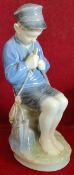 ROYAL COPENHAGEN GLAZED CERAMIC FIGURE- THE WHITTLER REASONABLE, USED CONDITION