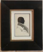 FRAMED SILHOUETTE OF UNKNOWN SUBJECT, APPROXIMATELY 10 x 7cm