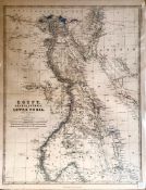 UNFRAMED MAP OF EGYPT AND LOWER NUBIA, BLACKWOODS EDINBURGH LONDON, APPROXIMATELY 57 x 43cm