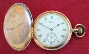 GOLD COLOURED WALTHAM POCKET WATCH REASONABLE CONDITION, NOT TESTED