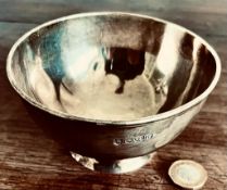 SILVER BOWL, DIAMETER APPROXIMATELY 10cm, WEIGHT 210G