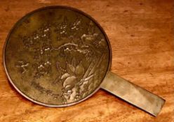 CHINESE 19th CENTURY BRONZE MIRROR IN GOOD ORDER