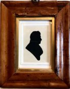 SILHOUETTE OF A GENTLEMAN, CUT WITH COMMON SCISSORS, BY MASK HUBBARD, CIRAC 1820, APPROXIMATELY 18cm