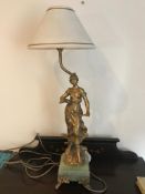GILDED FIGURE OF 'CERES' TABLE LAMP, APPROXIMATELY 59cm HIGH