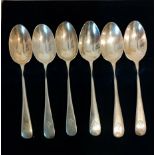 CASED SET OF SIX HALLMARKED SILVER TEASPOONS, STAMPED WITH MASONIC MARKS, LONDON ASSAY DATED 1937