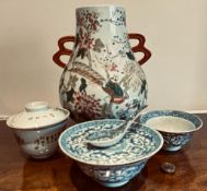 JAPANESE VASE PLUS OTHER CERAMIC ITEMS