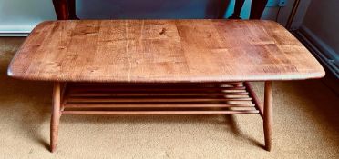 ERCOL LOW MAGAZINE TABLE, APPROXIMATELY 114 x 45 x 36cm